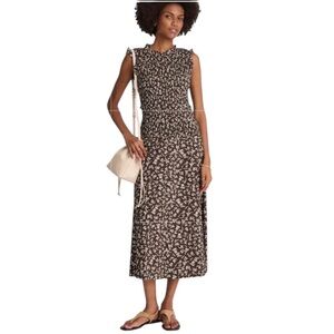 NEW‎ MADEWELL Smocked Sleeveless Midi Dress Floral Carissa Print Size 6
